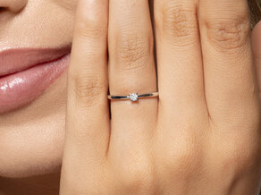 Bague de fiançailles Modern Petite dans 14K or blanc avec diamant 0,05ct G/SI
