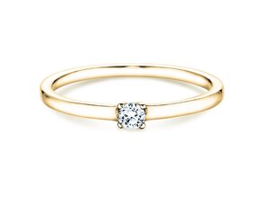 Bague de fiançailles Modern Petite dans 14K or jaune avec diamant 0,08ct G/SI