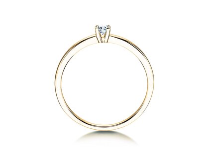 Bague de fiançailles Modern Petite dans 14K or jaune avec diamant 0,08ct G/SI
