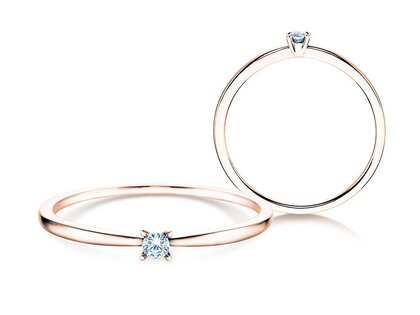 Bague de fiançailles Modern Petite dans 14K or rose avec diamant 0,05ct G/SI