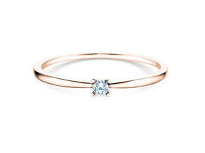 Bague de fiançailles Modern Petite dans 14K or rose avec diamant 0,05ct G/SI
