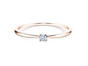 Bague de fiançailles Modern Petite dans 14K or rose avec diamant 0,05ct G/SI