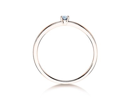 Bague de fiançailles Modern Petite dans 14K or rose avec diamant 0,05ct G/SI
