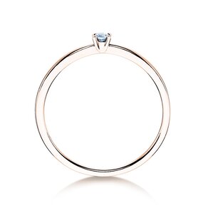 Bague de fiançailles Modern Petite dans 14K or rose avec diamant 0,05ct G/SI