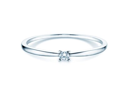 Bague de fiançailles Modern Petite dans 14K or blanc avec diamant 0,05ct G/SI