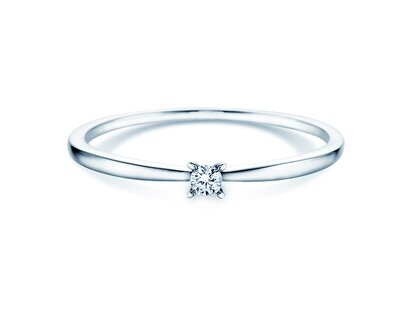 Bague de fiançailles Modern Petite dans 14K or blanc avec diamant 0,05ct G/SI