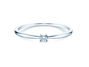 Bague de fiançailles Modern Petite dans 14K or blanc avec diamant 0,05ct G/SI