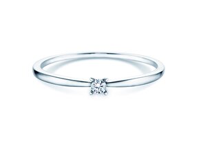 Bague de fiançailles Modern Petite dans 14K or blanc avec diamant 0,05ct G/SI