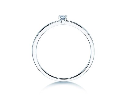 Bague de fiançailles Modern Petite dans 14K or blanc avec diamant 0,05ct G/SI