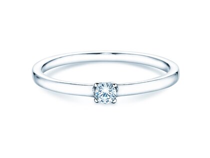 Bague de fiançailles Modern Petite dans 14K or blanc avec diamant 0,08ct G/SI