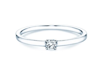 Bague de fiançailles Modern Petite dans 14K or blanc avec diamant 0,08ct G/SI