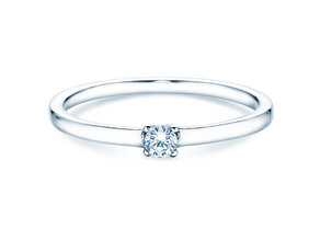 Bague de fiançailles Modern Petite dans 14K or blanc avec diamant 0,08ct G/SI