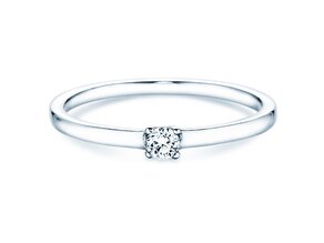 Bague de fiançailles Modern Petite dans 14K or blanc avec diamant 0,08ct G/SI
