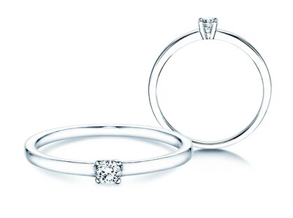 Bague de fiançailles Modern Petite dans 14K or blanc avec diamant 0,11ct G/SI