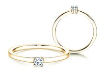 Bague de fiançailles Modern Petite dans 14K or jaune avec diamant 0,14ct G/SI