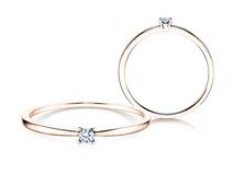 Bague de fiançailles Modern Petite dans 14K or rose avec diamant 0,05ct G/SI