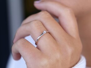 Bague de fiançailles Modern dans Argent 925/- avec diamant 0,05ct G/SI
