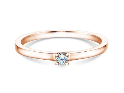 Bague de fiançailles Modern dans 14K or rose avec diamant 0,05ct G/SI