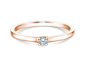 Bague de fiançailles Modern dans 14K or rose avec diamant 0,05ct G/SI