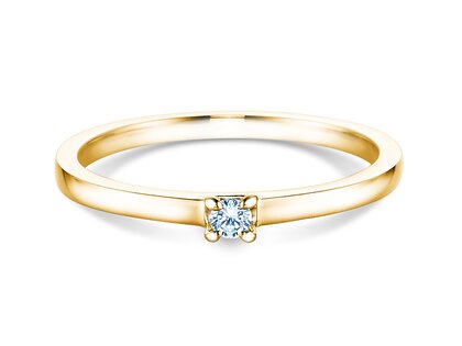 Bague de fiançailles Modern dans 14K or jaune avec diamant 0,05ct H/SI