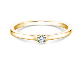 Bague de fiançailles Modern dans 14K or jaune avec diamant 0,05ct H/SI