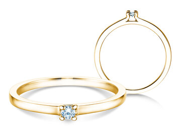 Bague de fiançailles Modern dans Argent 925/- avec diamant 0,05ct H/SI