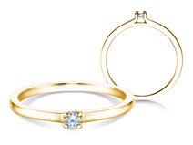 Bague de fiançailles Modern en 9K or jaune avec diamant 0,05ct G/SI