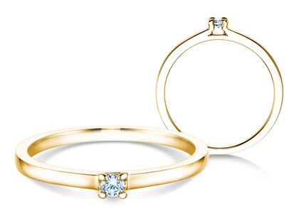 Bague de fiançailles Modern dans 14K or jaune avec diamant 0,05ct H/SI