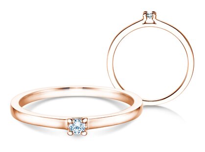 Bague de fiançailles Modern dans 14K or rose avec diamant 0,05ct H/SI