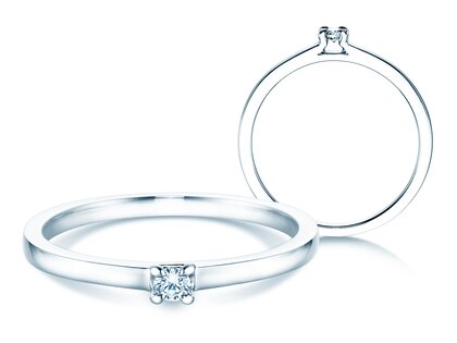 Bague de fiançailles Modern dans Argent 925/- avec diamant 0,05ct G/SI