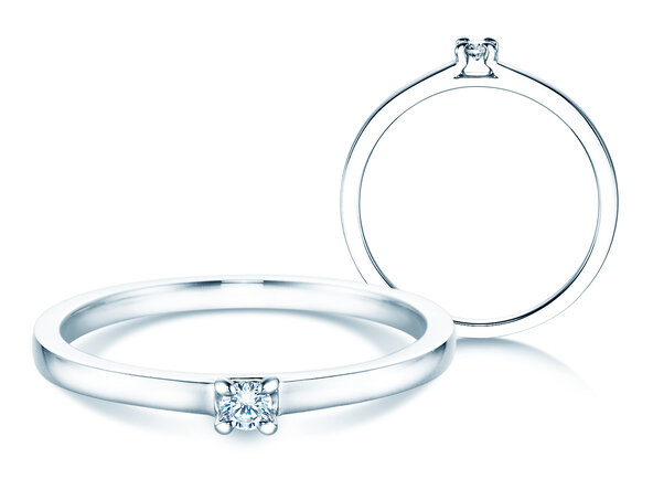 Bague de fiançailles Modern dans Argent 925/- avec diamant 0,05ct G/SI