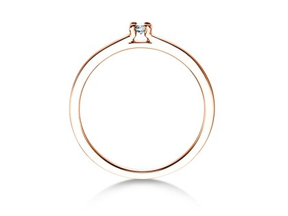 Bague de fiançailles Modern dans 14K or rose avec diamant 0,05ct G/SI