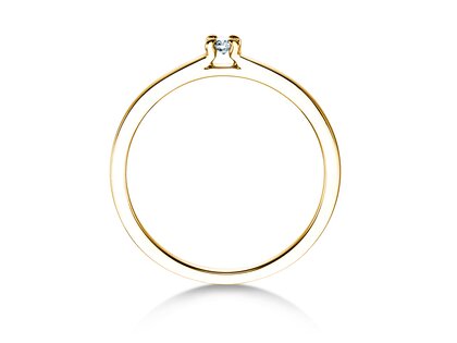 Bague de fiançailles Modern dans 14K or jaune avec diamant 0,05ct H/SI