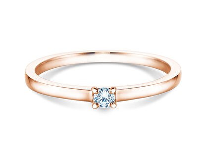 Bague de fiançailles Modern dans 18K or rose avec diamant 0,07ct H/SI