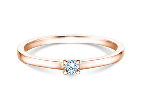 Bague de fiançailles Modern dans 18K or rose avec diamant 0,07ct H/SI