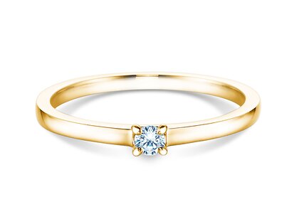 Bague de fiançailles Modern dans 18K or jaune avec diamant 0,07ct G/IF