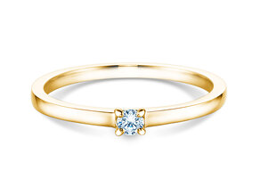 Bague de fiançailles Modern dans 18K or jaune avec diamant 0,07ct G/IF