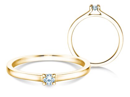 Bague de fiançailles Modern dans 18K or jaune avec diamant 0,07ct G/IF
