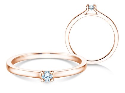 Bague de fiançailles Modern dans 18K or rose avec diamant 0,07ct H/SI
