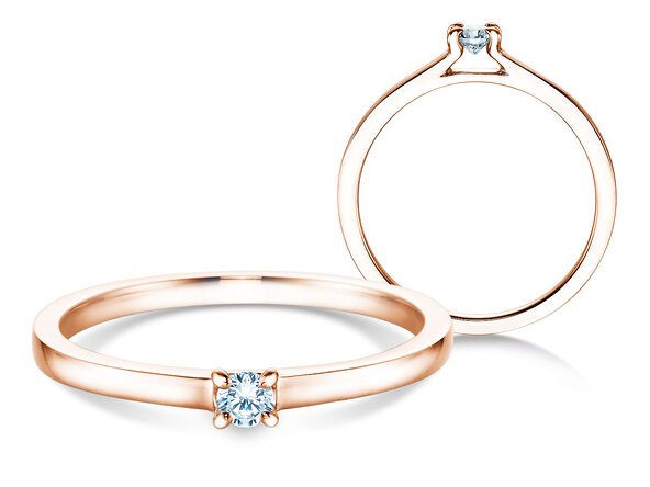Bague de fiançailles Modern dans 18K or rose avec diamant 0,07ct H/SI