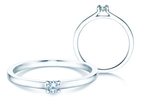 Bague de fiançailles Modern dans Argent 925/- avec diamant 0,07ct G/SI