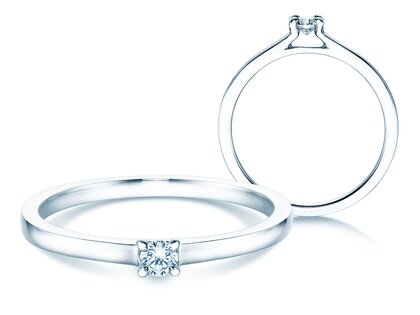 Bague de fiançailles Modern dans Argent 925/- avec diamant 0,07ct H/SI