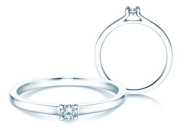Bague de fiançailles Modern dans Argent 925/- avec diamant 0,07ct H/SI