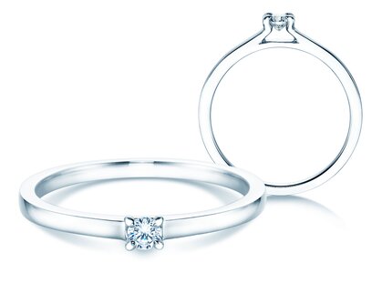 Bague de fiançailles Modern dans Argent 925/- avec diamant 0,07ct G/SI