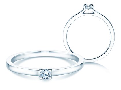 Bague de fiançailles Modern dans 18K or blanc avec diamant 0,07ct G/SI