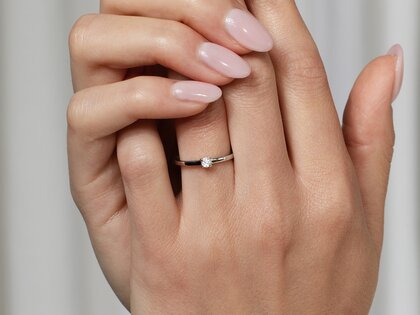 Bague de fiançailles Modern dans Argent 925/- avec diamant 0,05ct G/SI
