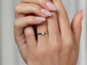 Bague de fiançailles Modern dans Argent 925/- avec diamant 0,05ct G/SI