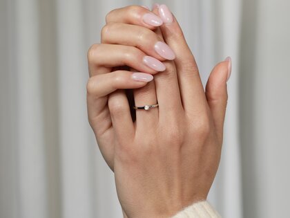 Bague de fiançailles Modern dans Argent 925/- avec diamant 0,05ct G/SI