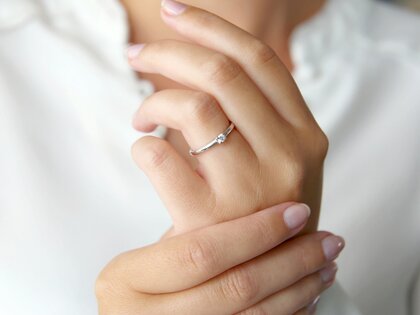 Bague de fiançailles Modern dans Argent 925/- avec diamant 0,10ct G/SI