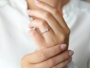 Bague de fiançailles Modern dans Argent 925/- avec diamant 0,10ct G/SI